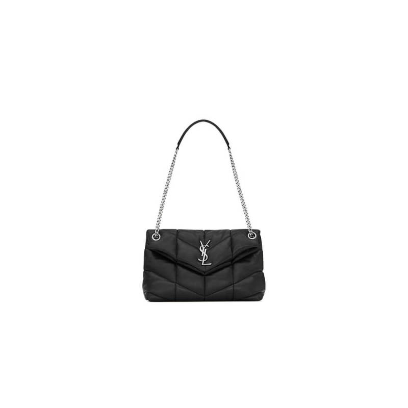 PUFFER SMALL CHAIN BAG IN QUILTED LAMBSKIN