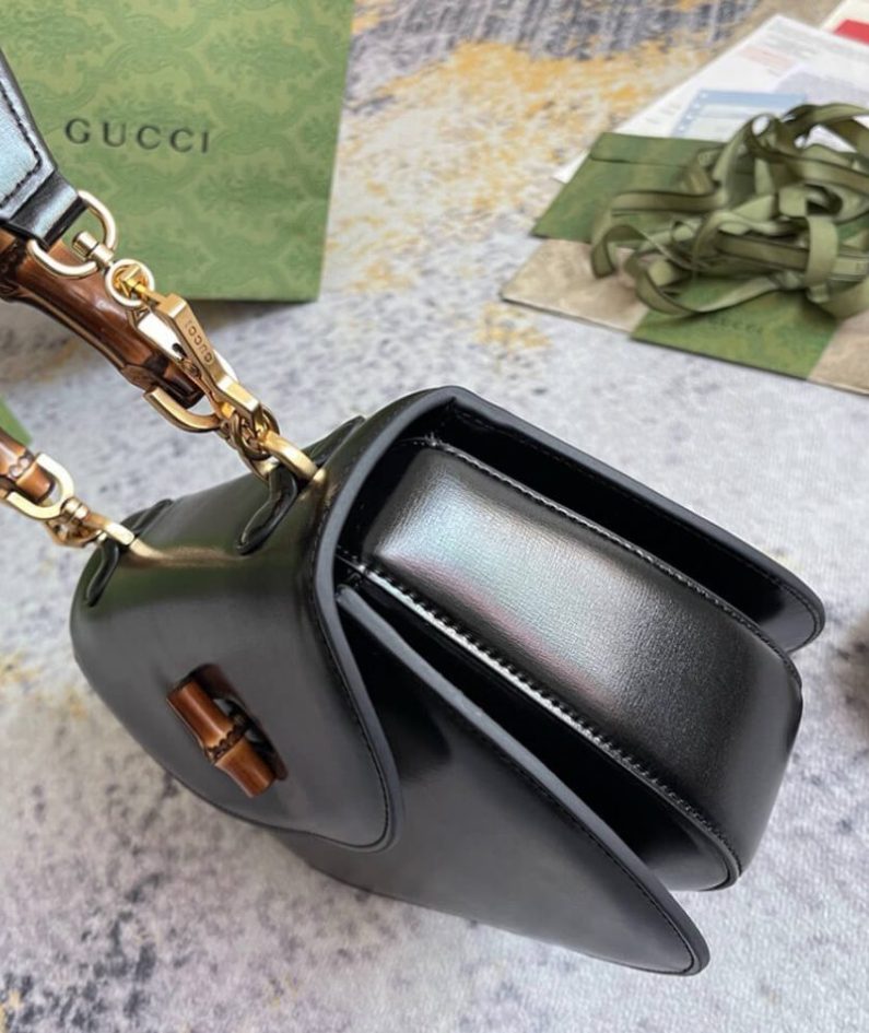 GUCCI BAMBOO 1947 JUMBO GG SMALL TOP HANDLE BAG