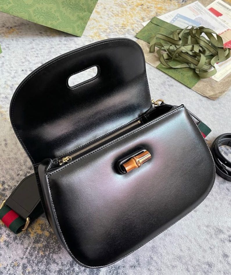 GUCCI BAMBOO 1947 JUMBO GG SMALL TOP HANDLE BAG