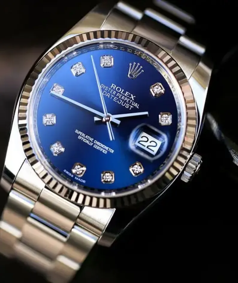 Rolex Datejust 116234 blue plate inlaid with 10 diamonds Watch