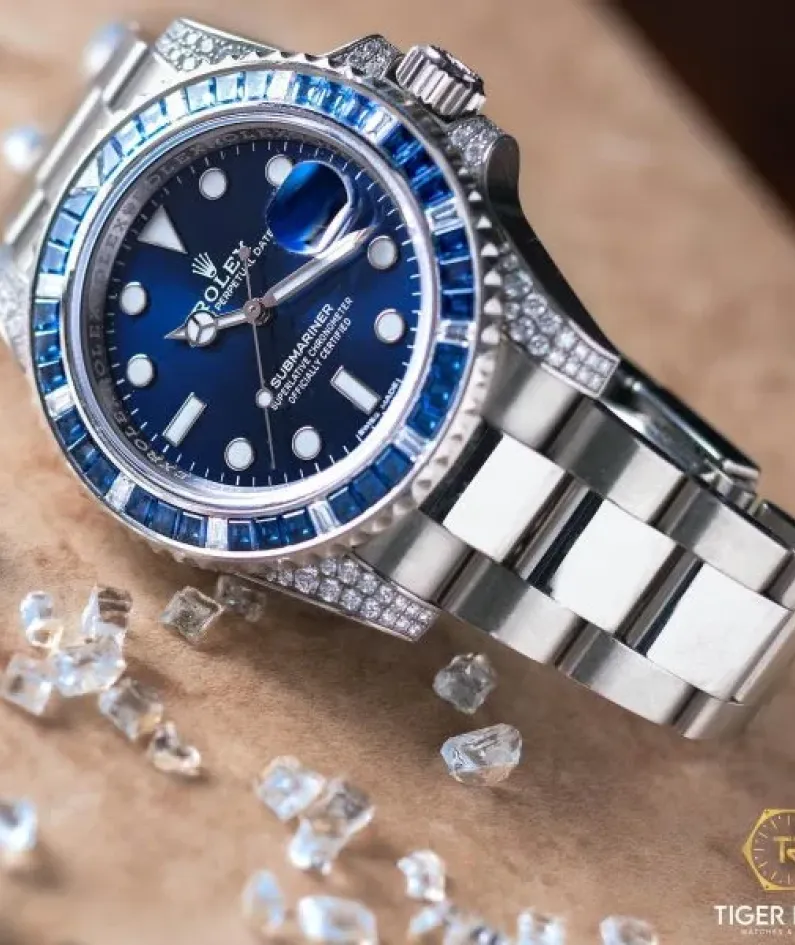 Rolex Submariner Date 116659 SABR 18k White Gold Diamonds Sapphires UNWORN(AAAAA version)