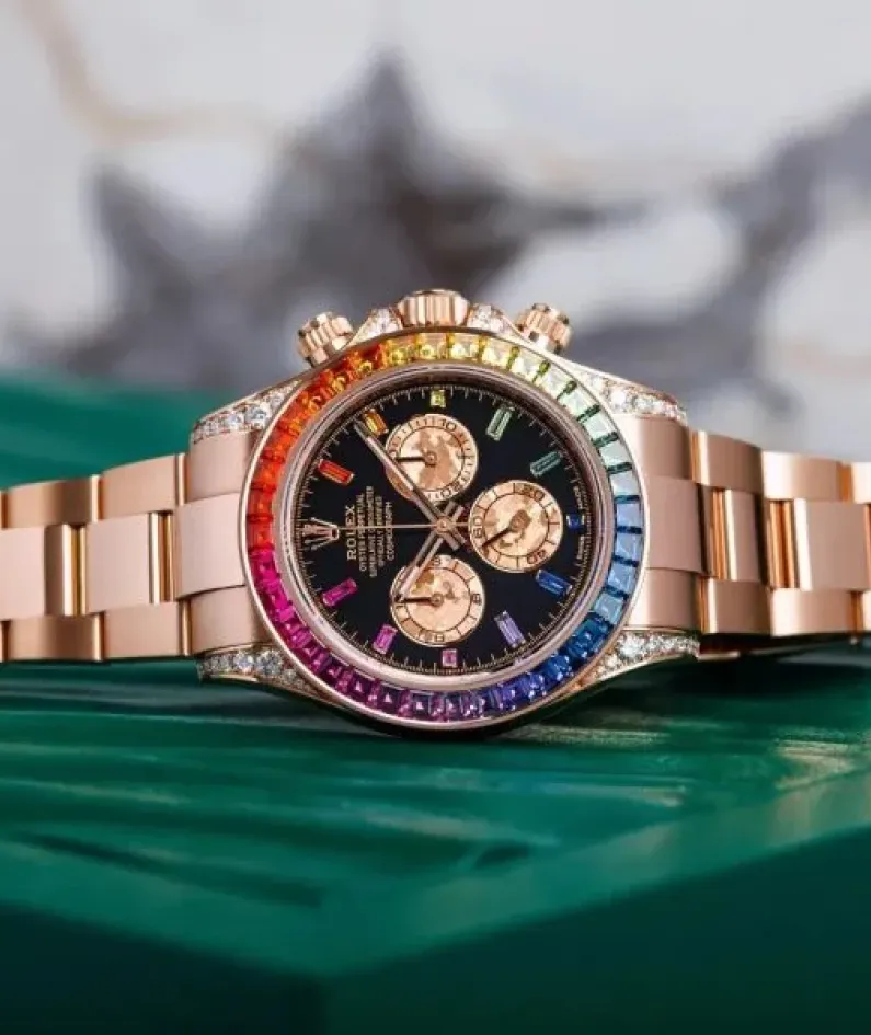Rolex 116595 RBOW Cosmograph Daytona Rainbow 18k Rose Gold