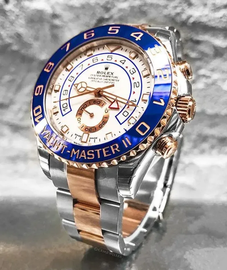 Rolex YACHT-MASTER II--(Rose Gold Strap) 116681-78211