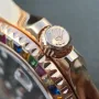 YACHT MASTER 1 GOLDEN DIAMOND BEZEL BLACK DIAL RUBBER STRAP 40MM 116695SATS