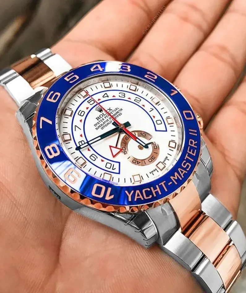 Rolex YACHT-MASTER II--(Rose Gold Strap) 116681-78211