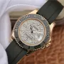 YACHT MASTER 1 GOLDEN DIAMOND DIAL RUBBER STRAP 40MM m126655-0005