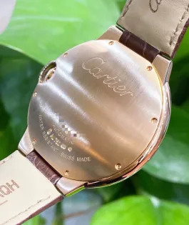 BALLON BLEU DE CARTIER WATCH 40 mm, automatic movement, 18K Rose gold, leather