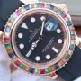 YACHT MASTER 1 GOLDEN DIAMOND BEZEL BLACK DIAL RUBBER STRAP 40MM 116695SATS