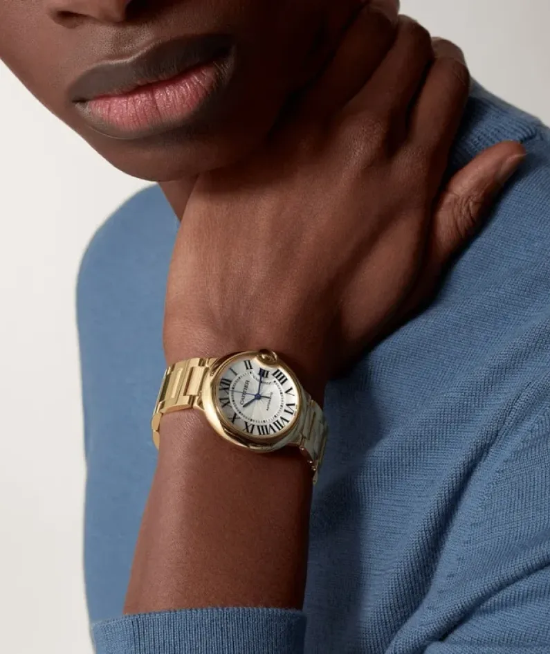BALLON BLEU DE CARTIER WATCH 36 mm, mechanical movement with automatic winding, yellow gold