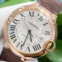 BALLON BLEU DE CARTIER WATCH 40 mm, automatic movement, 18K Rose gold, leather