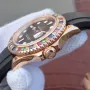 YACHT MASTER 1 GOLDEN DIAMOND BEZEL BLACK DIAL RUBBER STRAP 40MM 116695SATS