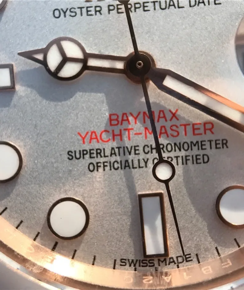 YACHT MASTER 1 BAYMAX ROSE GOLD MIX WHITE RUBBER STRAP 40MM 116655-Oysterflex Bracelet white