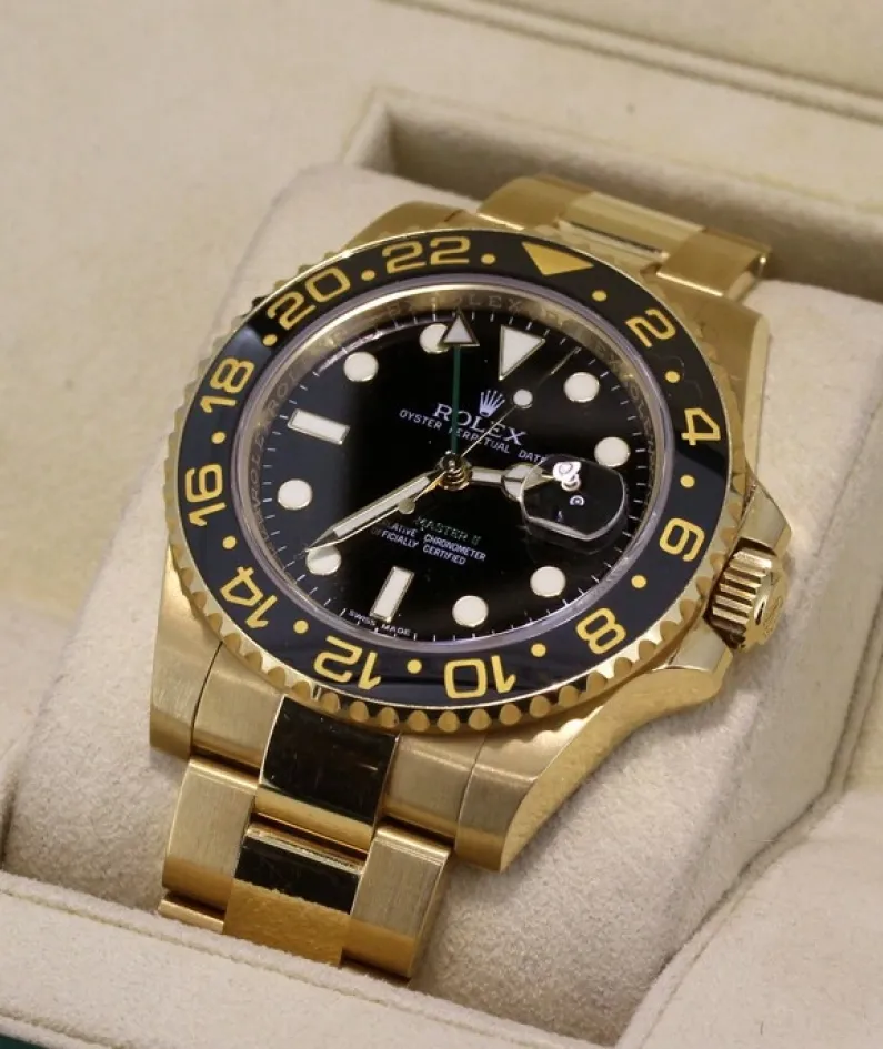 Rolex GMT-Master II Yellow Gold Automatic Green Dial Men's Watch 116718-LN-78208
