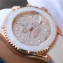 YACHT MASTER 1 BAYMAX ROSE GOLD MIX WHITE RUBBER STRAP 40MM 116655-Oysterflex Bracelet white