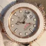YACHT MASTER 1 BAYMAX ROSE GOLD MIX WHITE RUBBER STRAP 40MM 116655-Oysterflex Bracelet white
