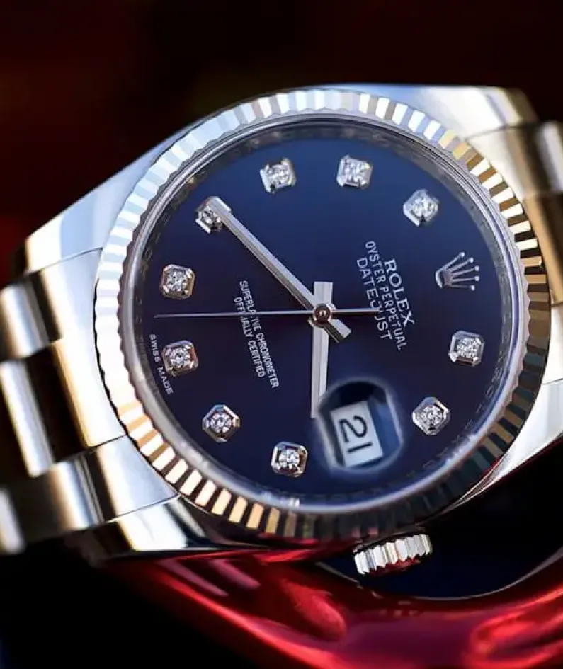 Rolex Datejust 116234 blue plate inlaid with 10 diamonds Watch