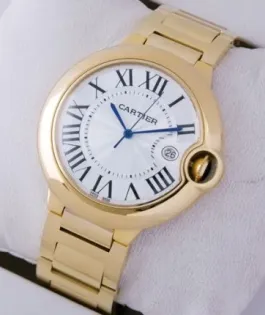 BALLON BLEU DE CARTIER WATCH 36 mm, mechanical movement with automatic winding, yellow gold
