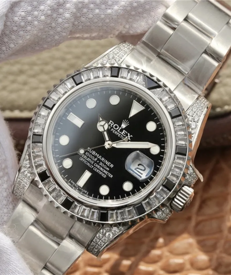 SUBMARINER SILVER BLACK DIAMOND 40MM 116759 SANR-74769Bril