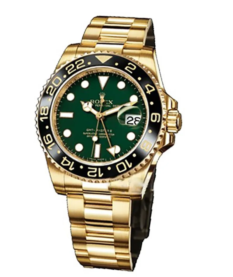 Rolex GMT-Master II Yellow Gold Automatic Green Dial Men's Watch 116718-LN-78208