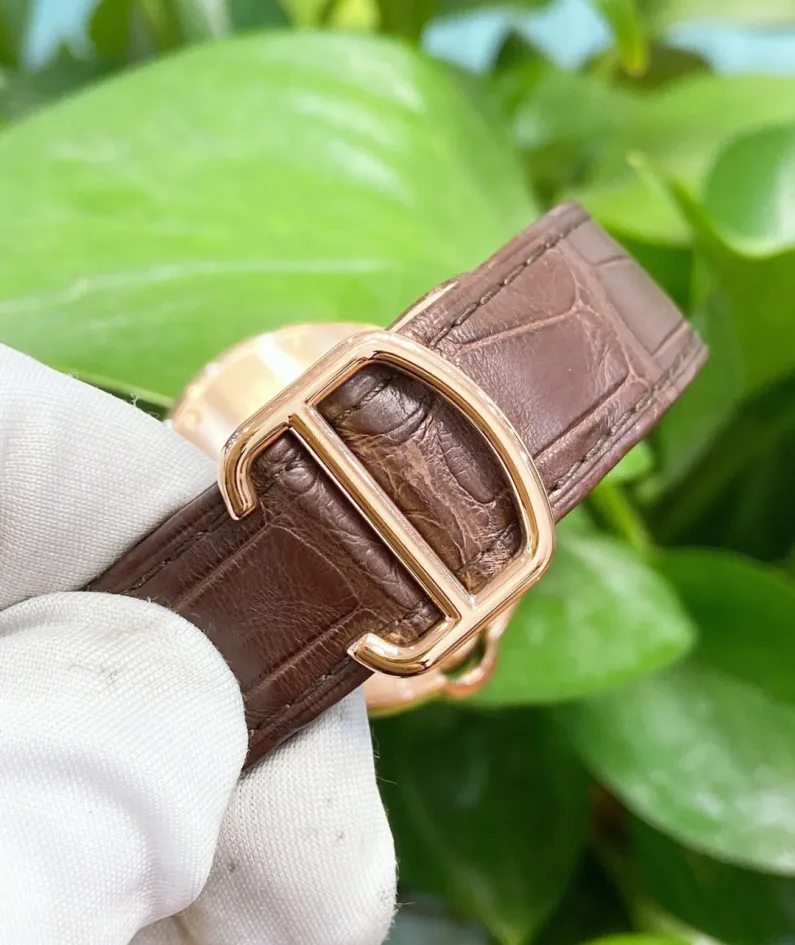 BALLON BLEU DE CARTIER WATCH 40 mm, automatic movement, 18K Rose gold, leather