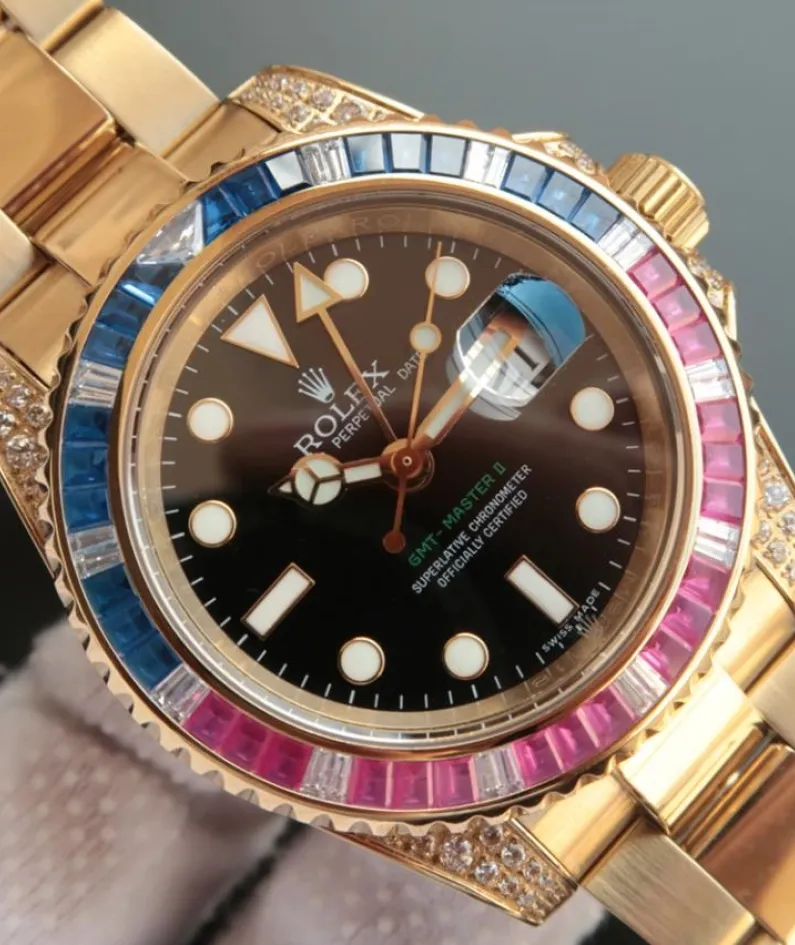 GMT MASTER 2 GOLDEN RAINBOW DIAMOND 40MM 116758 SAru-78208