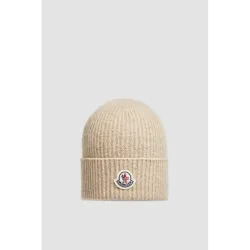 Moncler Cashmere & Wool Beanie Light Beige
