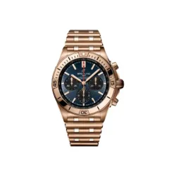 Breitling Chronomat B01 42 Super Bowl LVIII Blue Dial Rose Gold Men's Watch RB01343A1C1R1