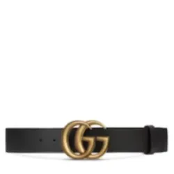 Gucci RE-EDITION WIDE LEATHER BELT BLACK