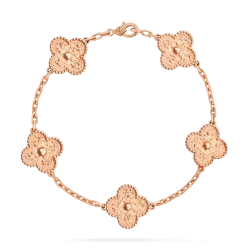 Vintage Alhambra bracelet, 5 motifs rose gold