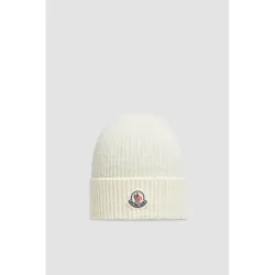 Moncler Cashmere & Wool Beanie White