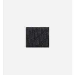 Dior Oblique Jacquard Compact Wallet Black
