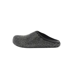 Marni Calfskin Fussbett Sabot Black Leather with Rhinestones SBMR000600P639400N99