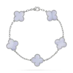 Vintage Alhambra bracelet, 5 motifs Chalcedony