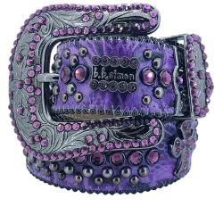 B.B. Simon Swarovski Crystal Belt Purple
