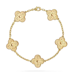 Vintage Alhambra bracelet, 5 motifs yellow gold pk2