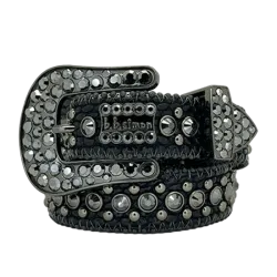 B.B. Simon Black white Magic Crystal Belt