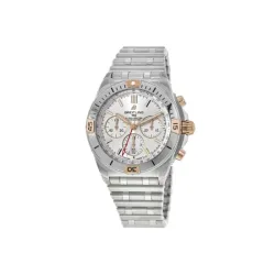 Breitling Chronomat B01 42 Silver Chronograph Dial Rose Gold & Steel Men's Watch IB0134101G1A1