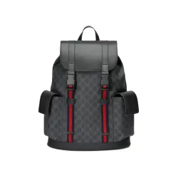 Gucci Soft Backpack GG Supreme Blue/Red Web Black/Grey