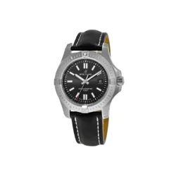 Breitling Chronomat Colt Automatic 44 Black Dial Black Leather Strap Men's Watch A17388101B1X2