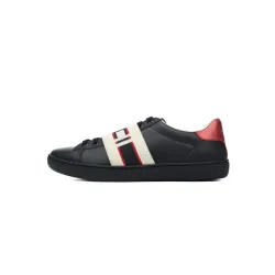 Gucci Ace Stripe Leather 'Black'
