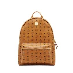 MCM Stark Classic Backpack Visetos Large Cognac