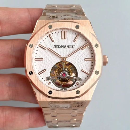 Audemars Piguet Royal Oak 26510OR.OO.1220OR.02 Rose Gold Replica with Cal.2924 Tourbillon Manual Winding Movement - Folding Clasp