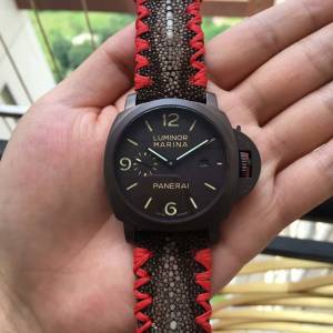 Panerai Manta Ray Watch Black Case Slim Hands