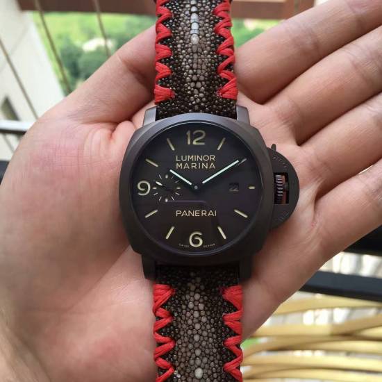 Panerai Manta Ray Watch Black Case Slim Hands