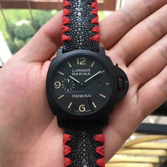 Manta Ray Watch Black Case White Logo