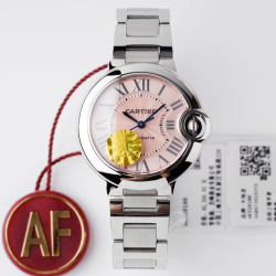 Cartier Ballon Bleu NH05 Automatic Pink Dial Steel Bracelet Women's Watch 33mm - AF Factory