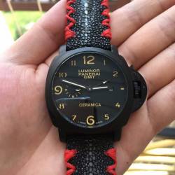 Panerai Manta Ray Watch Black Case Vintage Dial
