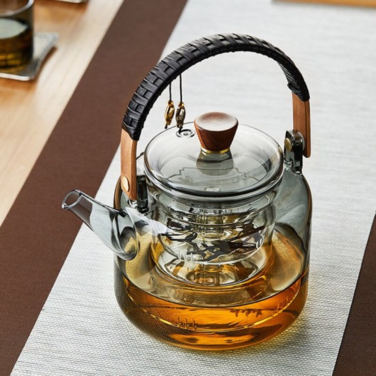 High temperature resistant glass steaming teapot | High temperature resistant large capacity kettle | Glass handle kettle | Tea kettle High temperature resistant glass steaming teapot | High temperature resistant large capacity kettle | Glass handle kettle | Tea kettle