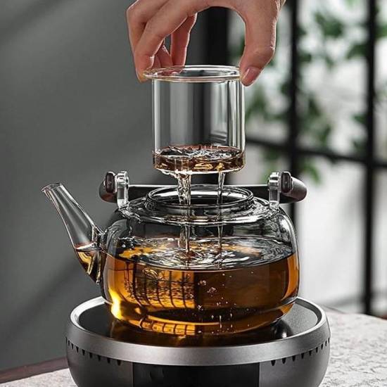 Glass teapot | High temperature resistant glass kettle | Glass tea set | Teapot | Glass teapot | Tea party tea set | Customized tea set