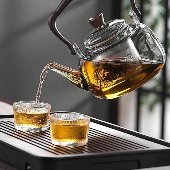 Glass teapot | High temperature resistant glass kettle | Glass tea set | Teapot | Glass teapot | Tea party tea set | Customized tea set